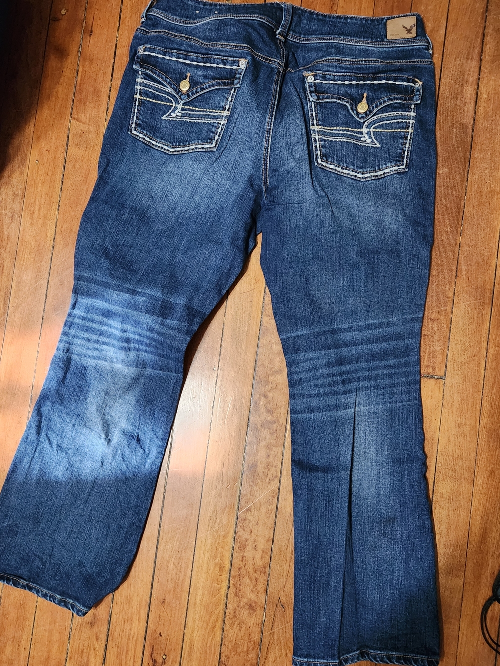 American Eagle Kickboot Dark Blue Women's Jeans 16 Short